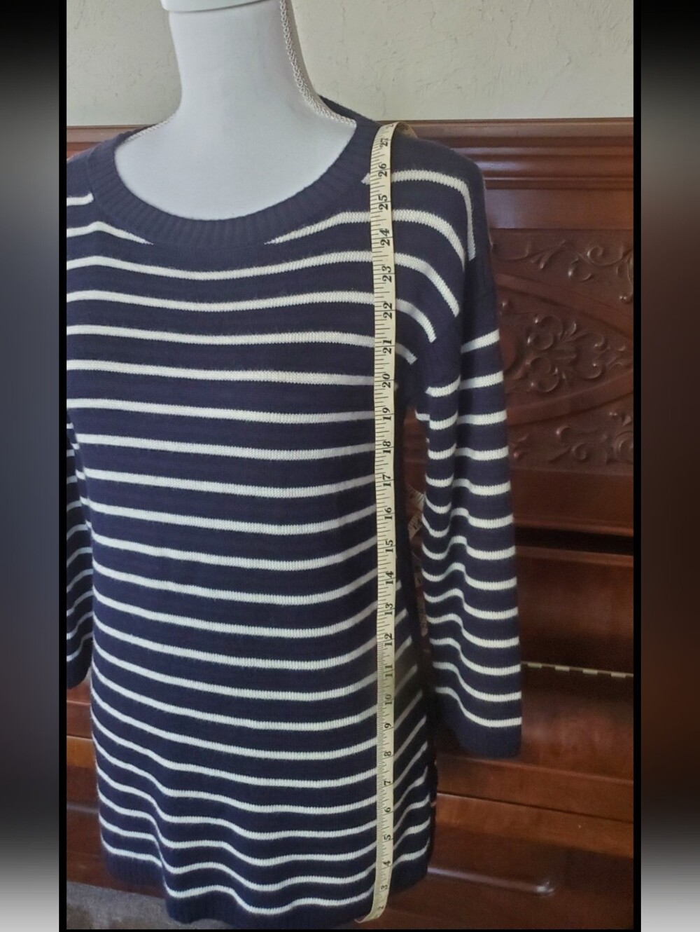Talbots Sweater Talbots Stripe Sweater Talbots Navy Sweater Small Talbot Top New - Picture 5 of 12